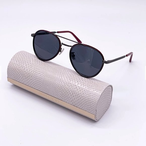 🔥 NEW JIMMY CHOO BURGUNDY METAL UNISEX SUNGLASSES - Picture 1 of 10